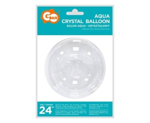 BALON AQUA KRYSZTAŁOWY BEZ NADRUKU 42CM