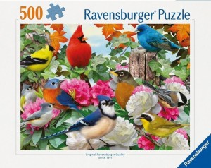 PUZZLE 2D 500 PTAKI OGRODOWE, RAVENSBURGER