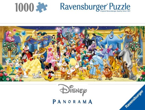 Puzzle 1000 Panorama Postacie Disney, Ravensburger