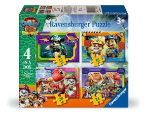 PUZZLE DLA DZIECI 2D 4W1: PSI PATROL DINO MOVIE