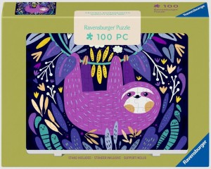 PUZZLE 2D 100 PURPLE SLOTH SMILE, RAVENSBURGER