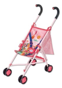 BABY BORN - STROLLER WITH BAG PINK, ZAPF