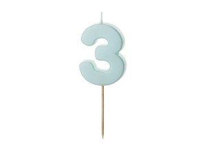ŚWIECZKA 3 JASNO NIEBIESKA 5,5CM