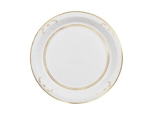 TALERZYKI PAPIEROWE Z ORNAMENTEM BIAŁE 23CM 6SZT