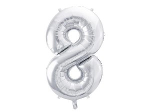 BALON FOLIOWY 8 86CM SREBRNY