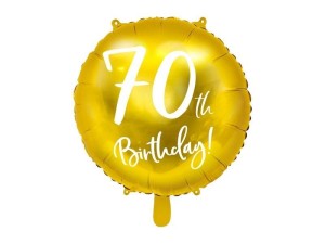 BALON FOLIOWY 70TH BIRTHDAY 45CM ZŁOTY