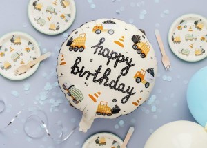 BALON FOLIOWY POJAZDY BUDOWLANE 45CM