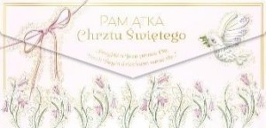 KOPERTA CHRZEST GOŁĄB RÓŻOWY