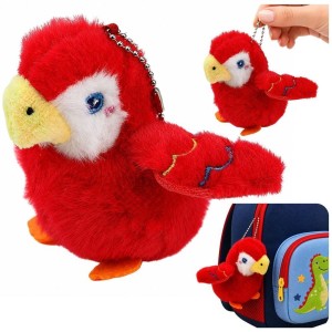 PAPUGA PLUSZOWA BRELOK 9CM, LEANTOYS