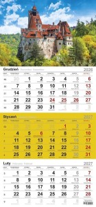 KALENDARZ 2027 TRÓJDZIELNY ZAMEK