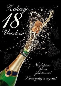 KARNET PARTY NAKLEJANY B6+KOPERTA URODZINY 18 WZ12