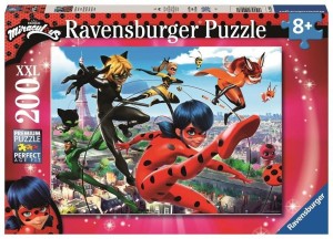 PUZZLE 200 MIRACULUM. BIEDRONKA I CZARNY KOT XXL