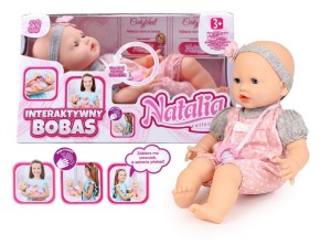 LALKA NATALIA BOBAS MIMICZNY ZE SMOCZKIEM 41CM