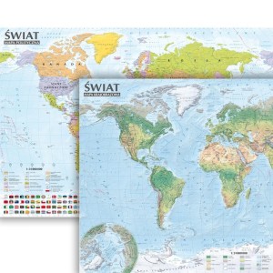 ŚWIAT MAPA POLITYCZNA I KRAJOBRAZ. 1:31 000 000 B1
