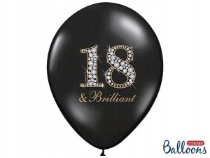 BALONY 30CM 18 & BRILLIANT BLACK 50SZT