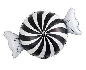 BALON FOLIOWY CUKIEREK CZARNO-BIAŁY 34X50CM