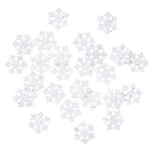 ŚNIEŻYNKI Z BROKATEM BIAŁE 2,4CM 24SZT