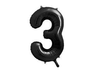 BALON FOLIOWY 3 CZARNY 86CM