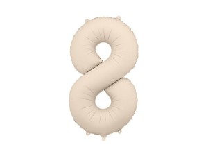BALON FOLIOWY CYFRA 8 86CM JASNY BEŻ