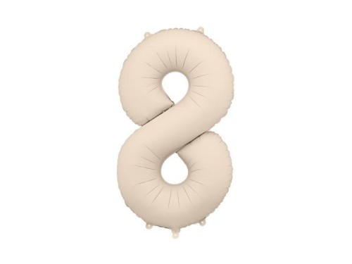 Balon foliowy cyfra 8 86cm jasny beż