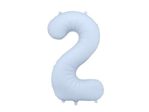 Balon foliowy cyfra 2 86cm mglisty niebieski