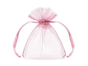 WORECZKI Z ORGANZY RÓŻOWY 10CM 10SZT, PARTYDECO