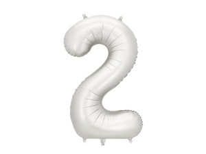 BALON FOLIOWY CYFRA 2 86CM SREBRNY