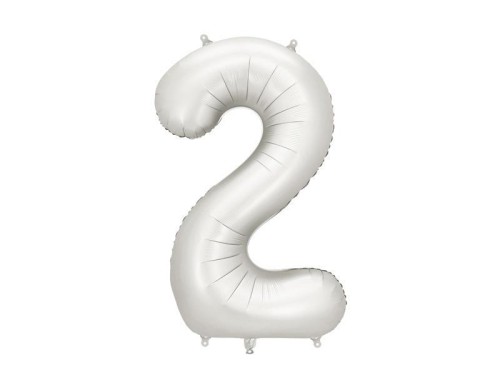 Balon foliowy cyfra 2 86cm srebrny