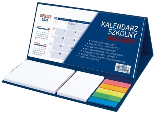 Kalendarz 2026/2027 szkolny z notesem klejony