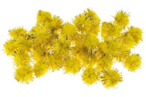 POMPONY METALICZNE ZŁOTE 2CM