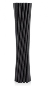 RURKI SŁOMKI PAPIEROWE CZARNE 6X197MM 12SZT