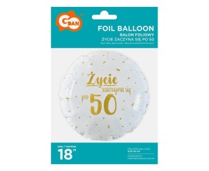 BALON FOLIOWY ŻYCIE ZACZYNA SIĘ PO 50