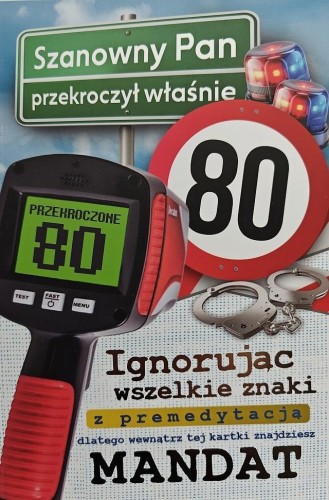 Karnet Urodziny 80