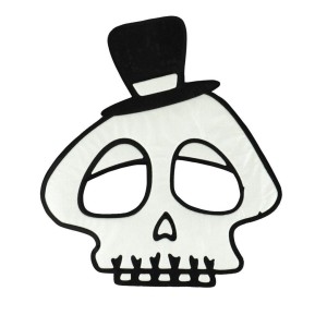MASKA NA HALLOWEEN FLOKOWANA CZASZKA