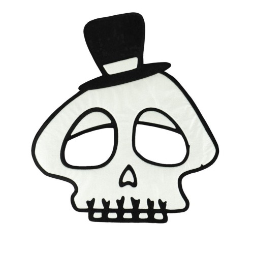 Maska na Halloween flokowana Czaszka