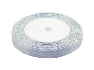 WSTĄŻKA SATYNOWA Z MOTYWEM ŚWIĄTECZNYM 12MMX22M