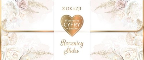 Karnet Rocznica Ślubu wymienne cyfry