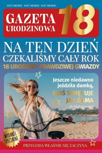 Karnet Urodziny gazeta Osiemnastka