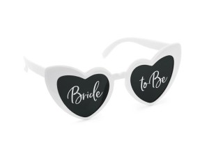 OKULARY SERDUSZKA Z NAPISEM BRIDE TO BE