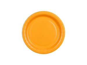 TALERZYKI PAPIEROWE JASNY POMARAŃCZOWY 18CM 6SZT