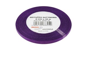 WSTĄŻKA SATYNOWA FIOLETOWA 6MMX32M 2SZT
