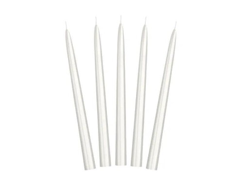 Świeca stożkowa perłowa 24cm 10szt