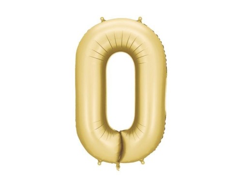 Balon foliowy cyfra 0 86cm złoty