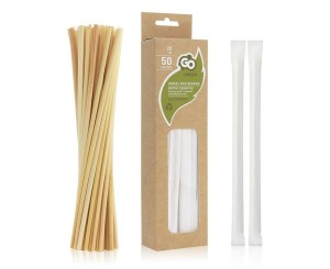 SŁOMKI Z PSZENICY W PAPIERKU 5X200MM 50SZT