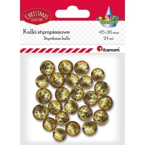 Styropianowe kulki 15/20mm złote 24szt