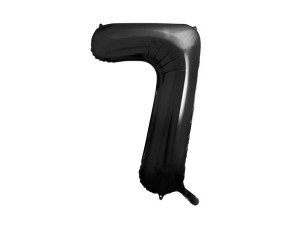 BALON CYFRA 7 CZARNY 86CM