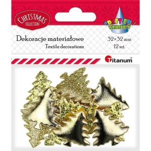 DEKORACJE MATERIAŁOWE CHOINKI 32X32MM