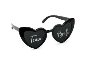 OKULARY SERDUSZKA Z NAPISEM TEAM BRIDE