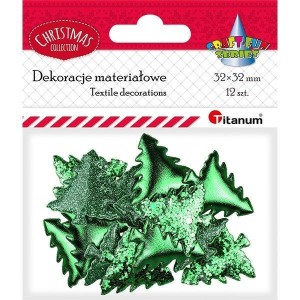 DEKORACJE MATERIAŁOWE CHOINKI 32X32MM