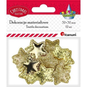 DEKORACJE MATERIAŁOWE GWIAZDKI 35X32MM